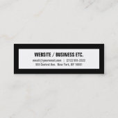 黒いボーダーが付いている細く白い名刺 スキニー名刺 (裏面)