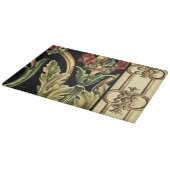 黒いボーダーとの装飾用の花柄 カッティングボード (角)