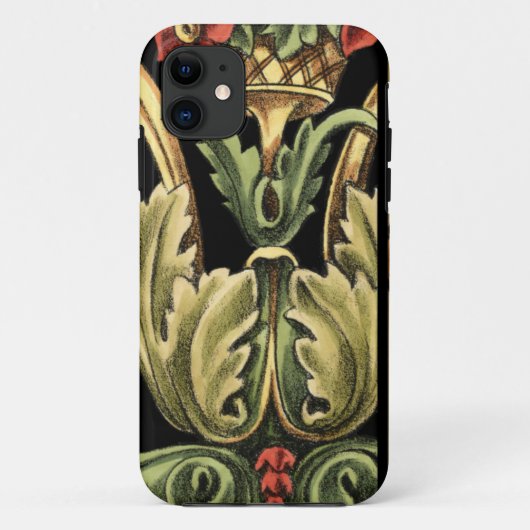 黒いボーダーとの装飾用の花柄 Case-Mate iPhoneケース (裏面)