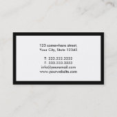 黒いボーダー不動産ブローカーの名刺 名刺 (裏面)