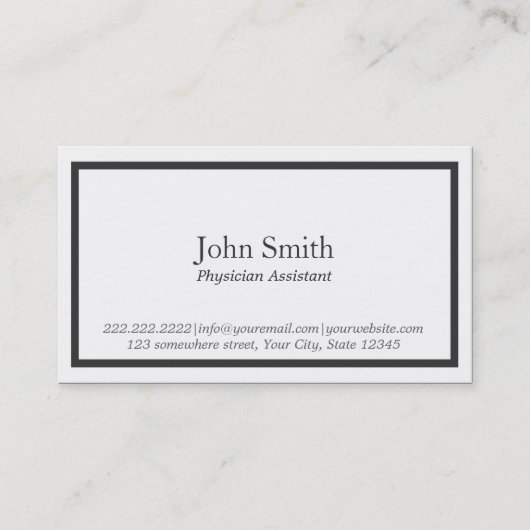 黒いボーダー医者の補助名刺 名刺 (正面)