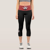 黒いボーリングピンとボールクリップレギンス カプリレギンス (正面)