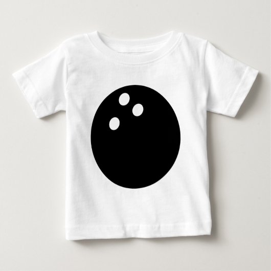 黒いボーリング・ボールアイコン ベビーTシャツ (正面)
