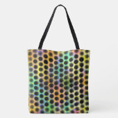 黒いボールと傷を持つカラーハンドバッグ トートバッグ (裏面)