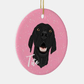 黒いポインタの子犬 セラミックオーナメント (右)