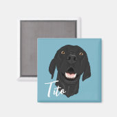 黒いポインタの子犬 マグネット (正面/裏面)