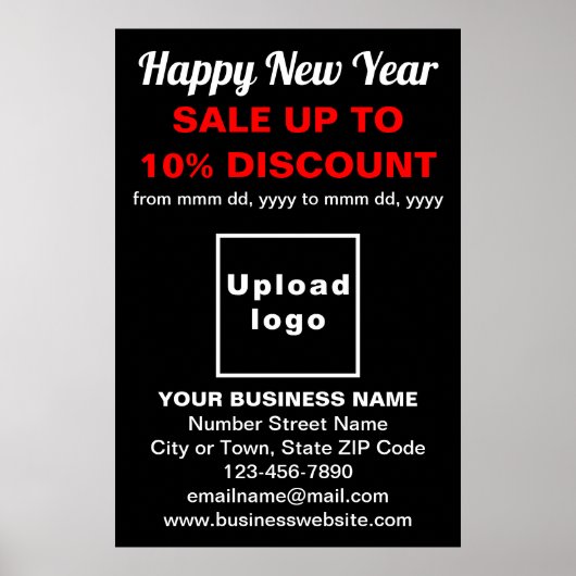 黒いポスターの年末年始セール ポスター (正面)