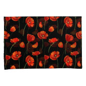 黒いポピー模様 枕カバー (正面右)