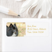 黒いポメラニア犬の宛名ラベル ラベル (インサイチュ)