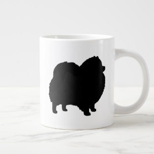 黒いポメラニア犬犬がシルエットを作る ジャンボコーヒーマグカップ