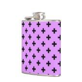 黒いポルカが薄紫に交差 フラスク (左)