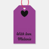 黒いポルカハートオン紫 ギフトタグ (裏面)
