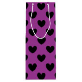 黒いポルカハートオン紫 ワインギフトバッグ (裏面)