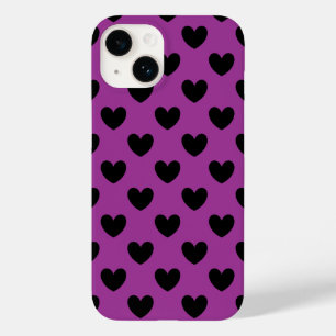 黒いポルカハートオン紫 Case-Mate iPhone 14ケース