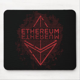 黒いマウスパッドのEthereumの二進赤 マウスパッド