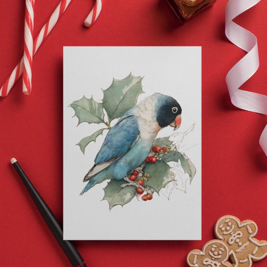 黒いマスクされたラバーバードのスケッチ ポストカード