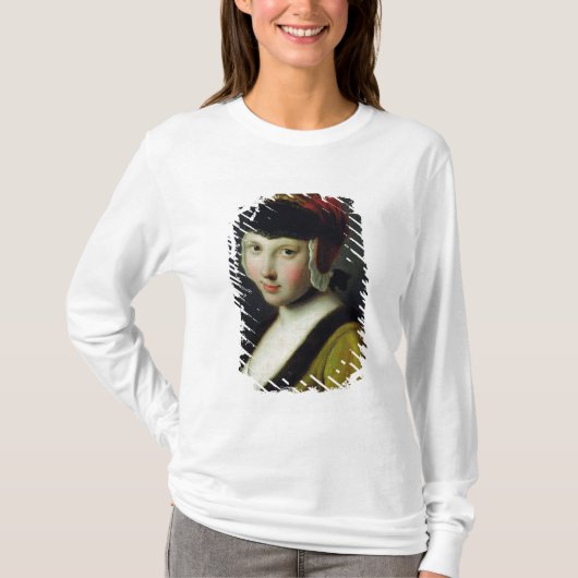 黒いマスクを持つ女の子 Tシャツ (正面)