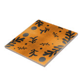 黒いマチスインスパイア葉の金ゴールド タイル (側面)