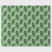 黒いマツ大枝の円錐形および果実あなたの色 ラッピングペーパー (フラット)