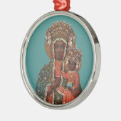 黒いマドンナおよび子供のクリスマスのオーナメント メタルオーナメント (左)