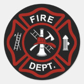 黒いマルチーズクロスオンブラックバックグラウンド ラウンドシール (正面)