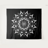 黒いマンダラに白 タペストリー (正面(横))