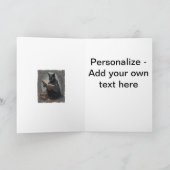 黒いマントを着た黒猫がハロウィンを研究している シーズンカード (内部)