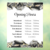 黒いマーリングデザインの開店時間ウィンドウの固定 ウィンドウサイン (シート3)