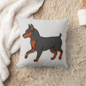 黒いミニチュア・ピンシャー クッション (ブランケット)