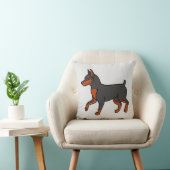 黒いミニチュア・ピンシャー クッション (椅子)