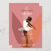 黒いミニマルバレリーナイラストレーションダンスリサイタル 招待状 (正面/裏面)