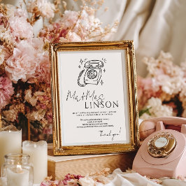 黒いミニマルボイスメール音声ゲストブ結婚ック ポスター