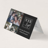 黒いミニマルロゴ写真コラージュ写真家 名刺 (正面)