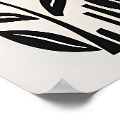 黒いミニマル植物学のポスター – モダンフローラアート ポスター (角)