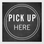 黒いミニマル黒板ここでフードトラックを拾う ウィンドウサイン (シート)