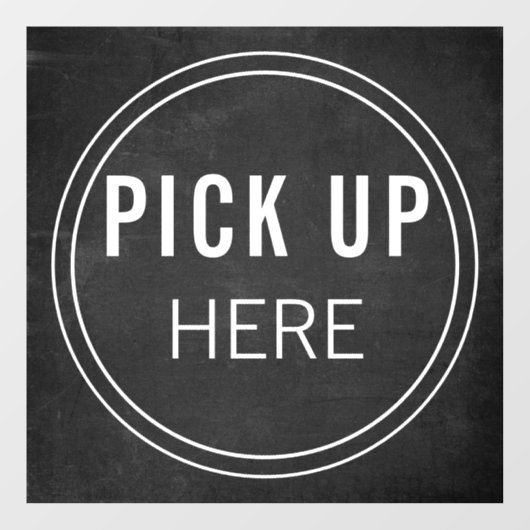 黒いミニマル黒板ここでフードトラックを拾う ウィンドウサイン (シート)