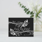 黒いミュージカル蝶の日付を保存 案内ポストカード (スタンド正面)