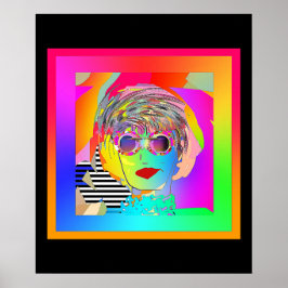 黒いメガネをかけていて、ニヤリと笑っている黒枠 ポスター