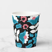 黒いメキシコの刺繍花 紙コップ (正面)