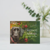 黒いメスラブラドールレトリバー シーズンポストカード (スタンド正面)