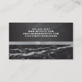 黒いメタリックパターン |黒い大理石 名刺 (裏面)