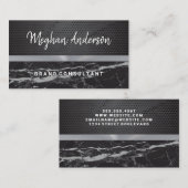 黒いメタリックパターン |黒い大理石 名刺 (正面/裏面)