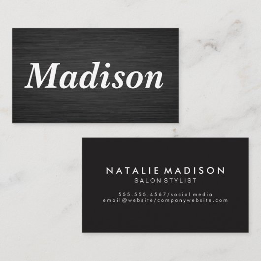 黒いメタリック背景 名刺 (正面/裏面)