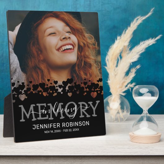 黒いメモリアル写真たたえ フォトプラーク (側面)