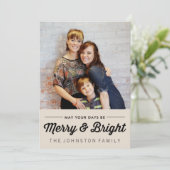 黒いメリーで及び明るいクリスマスの写真平らなカード シーズンカード (スタンド正面)