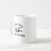 黒いメリークリスマストリトウ コーヒーマグカップ (正面左)