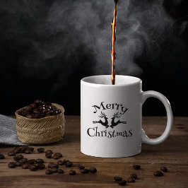 黒いメリークリスマストリトウ コーヒーマグカップ