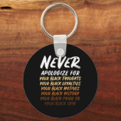 黒いメンズで申し訳なく黒い歴史の月 キーホルダー (正面)