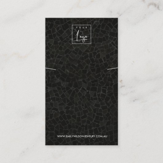 黒いモジックテクスチャーのネックレスブレスレットディスプレイ 名刺 (正面)