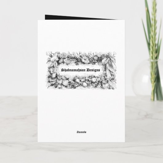 黒いモスク及び金輝きの休日Eidムバラク カード (裏面)